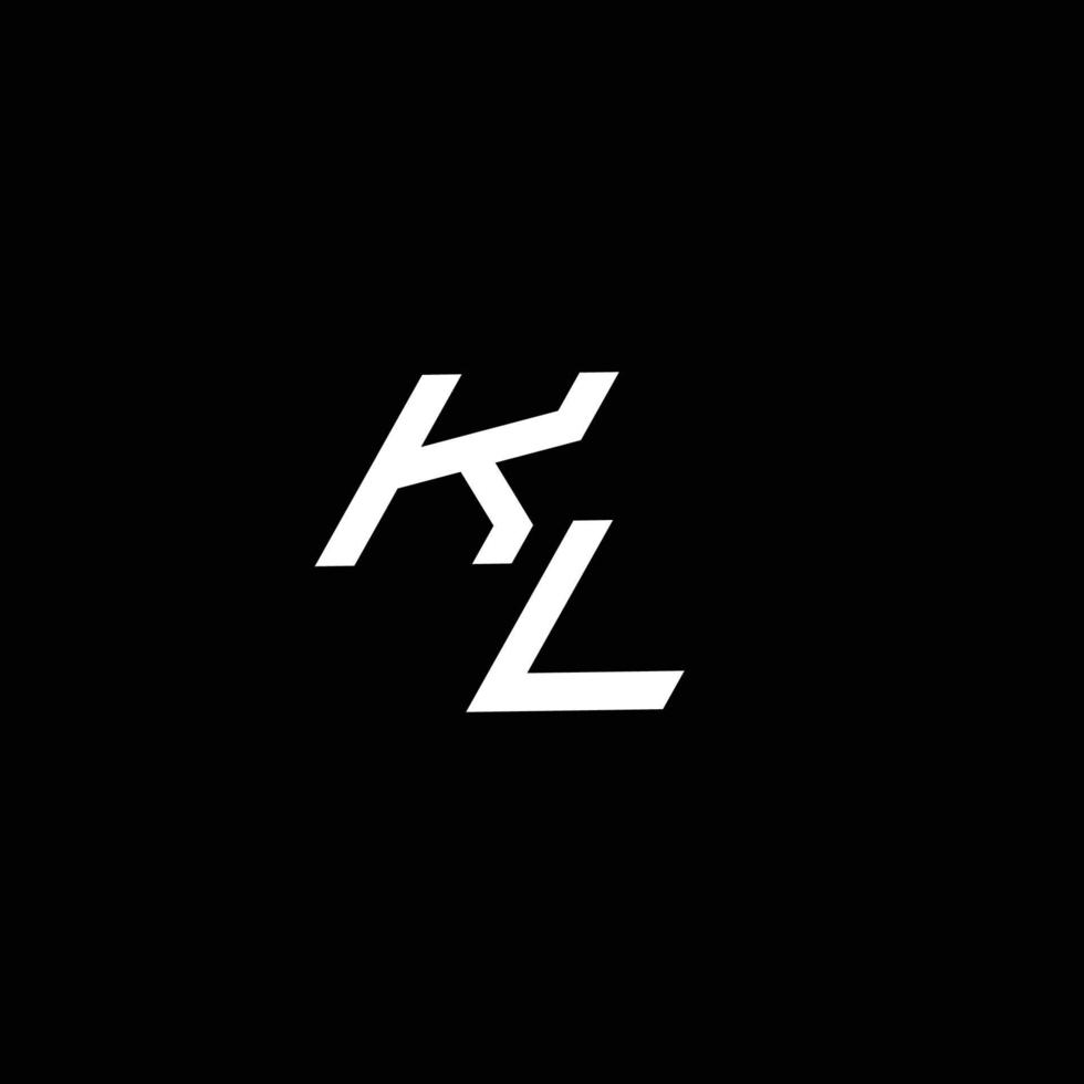 kl logo monograma con arriba a abajo estilo moderno diseño modelo vector