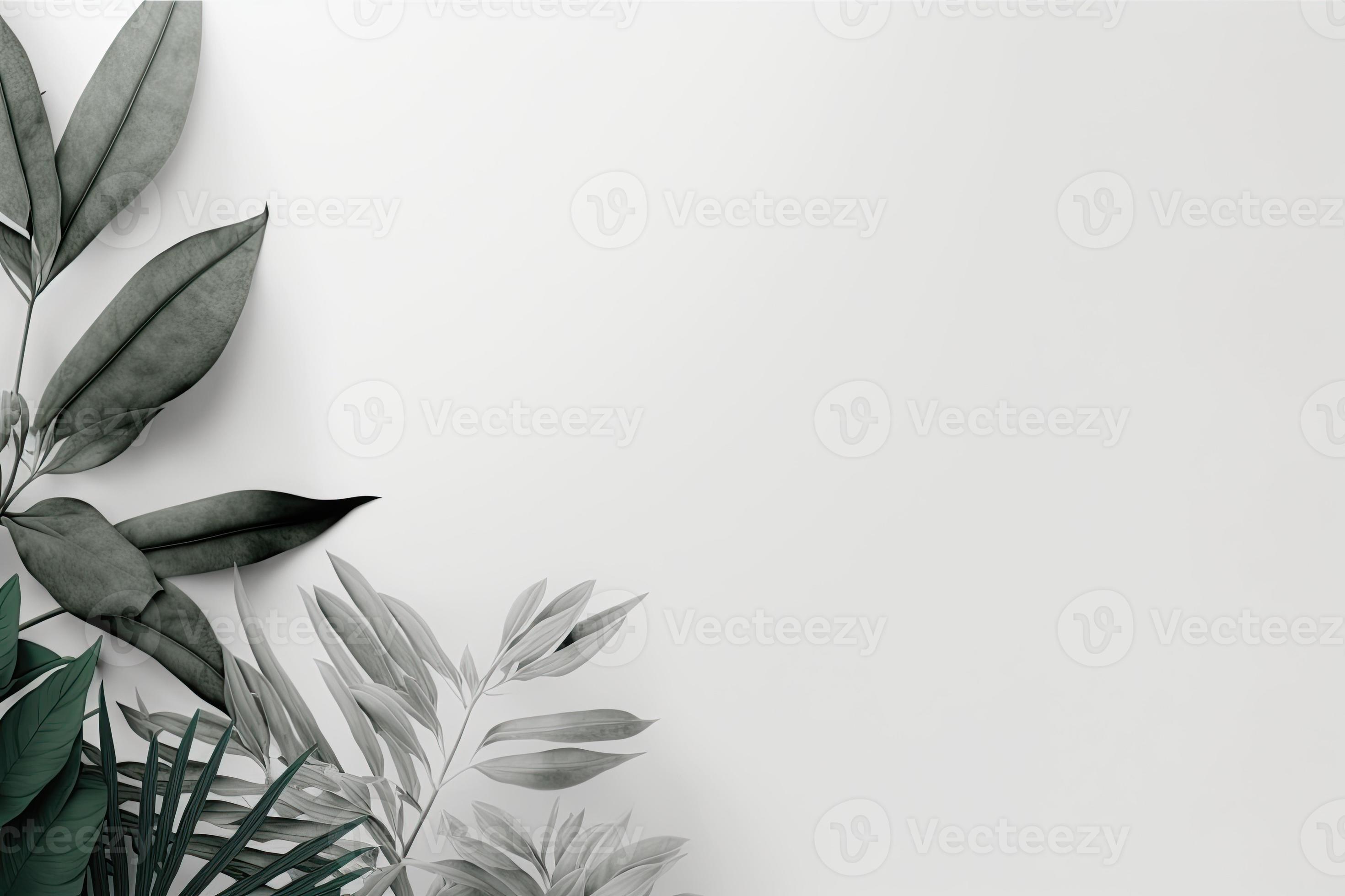 Green and serene a minimalist plant background for a calming postcard