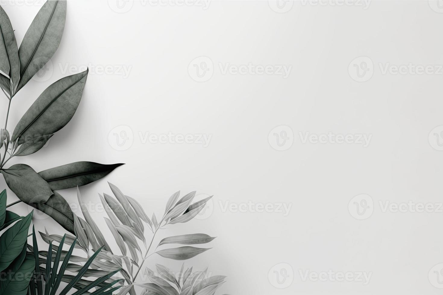 Green and serene a minimalist plant background for a calming postcard