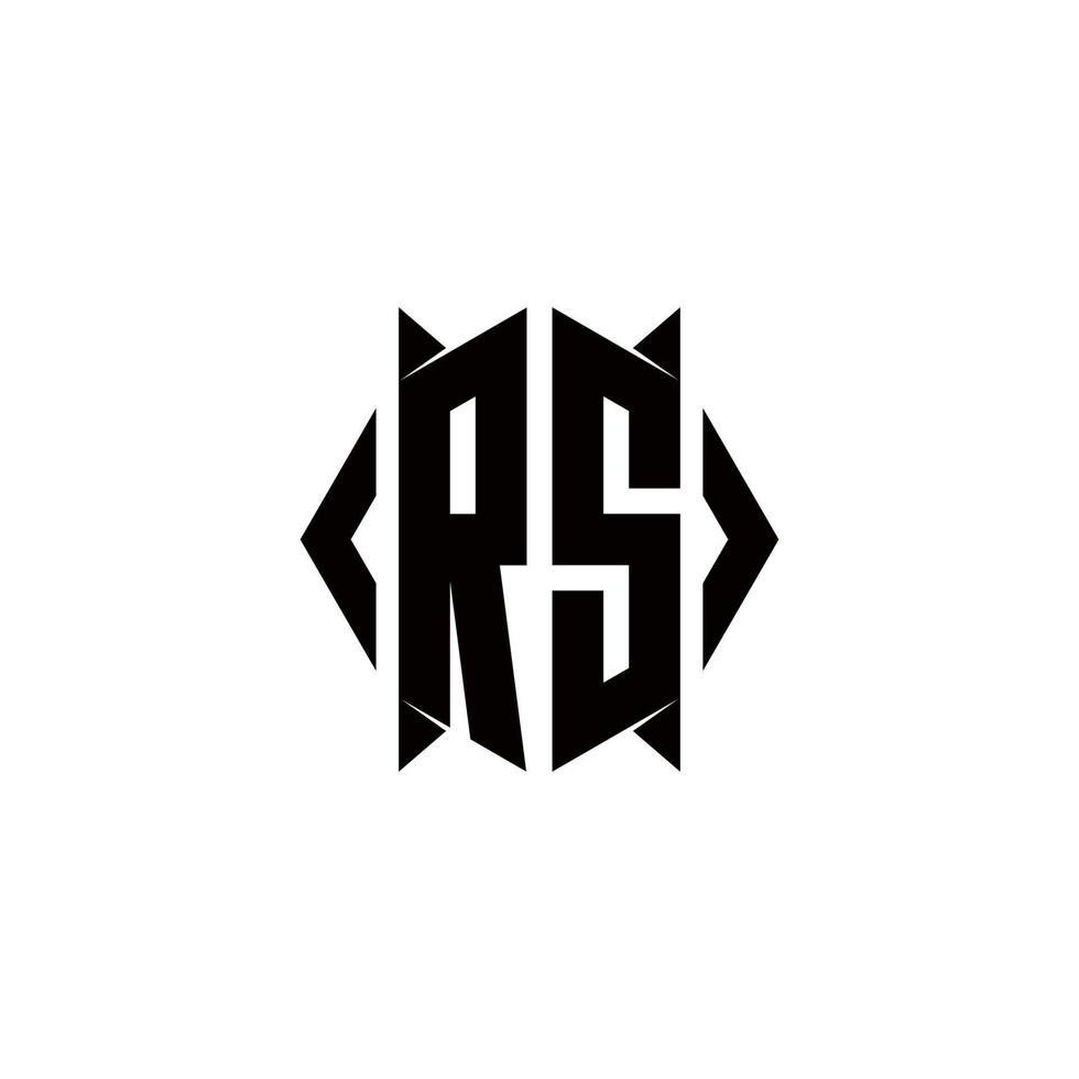 RS Logo monogram with shield shape designs template vector
