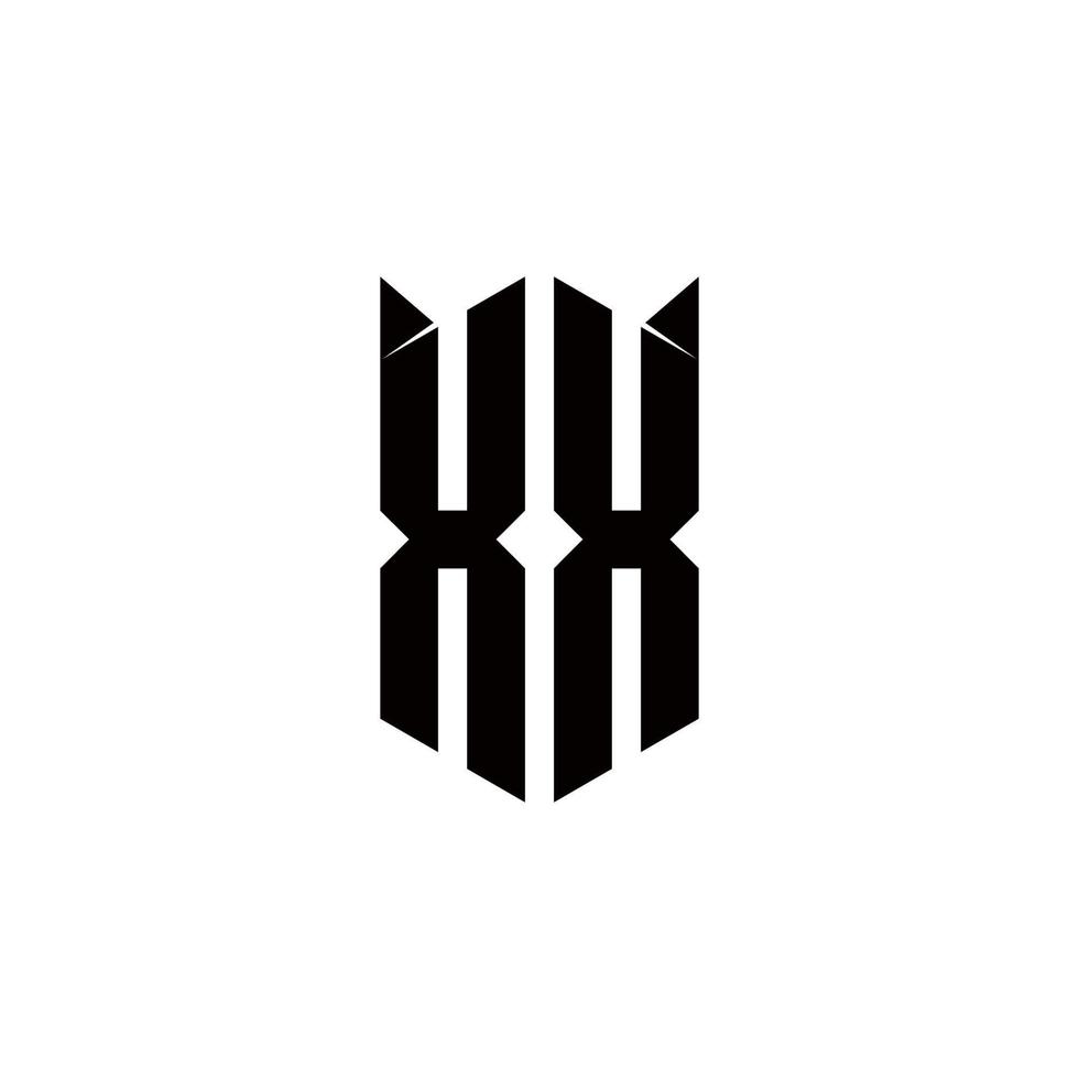 XX Logo monogram with shield shape designs template vector