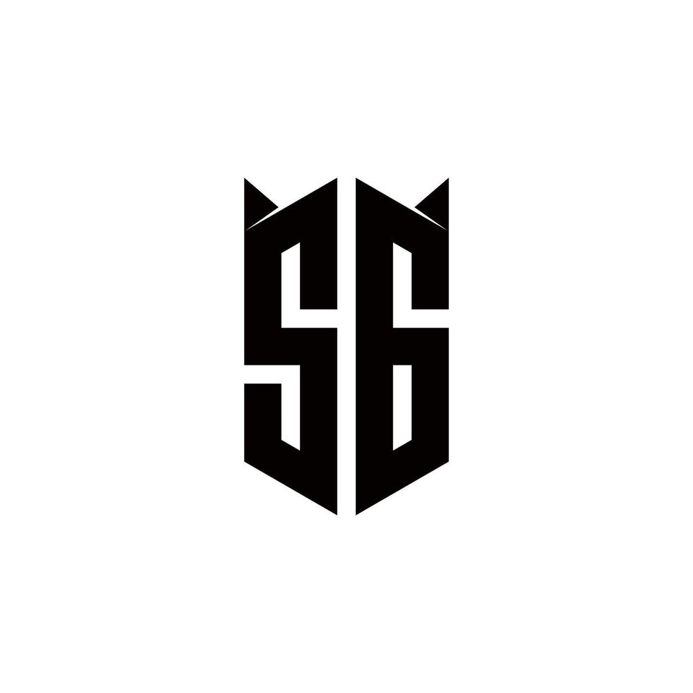 SG Logo monogram with shield shape designs template vector