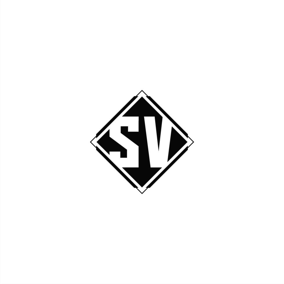 Monogram logo design with diamond square shape vector