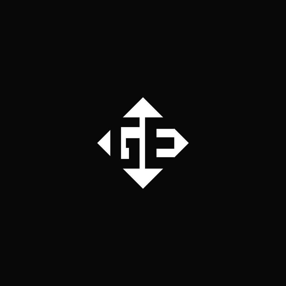 Monogram logo design with diamond square shape vector