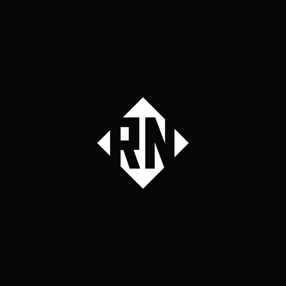Monogram logo design with diamond square shape vector