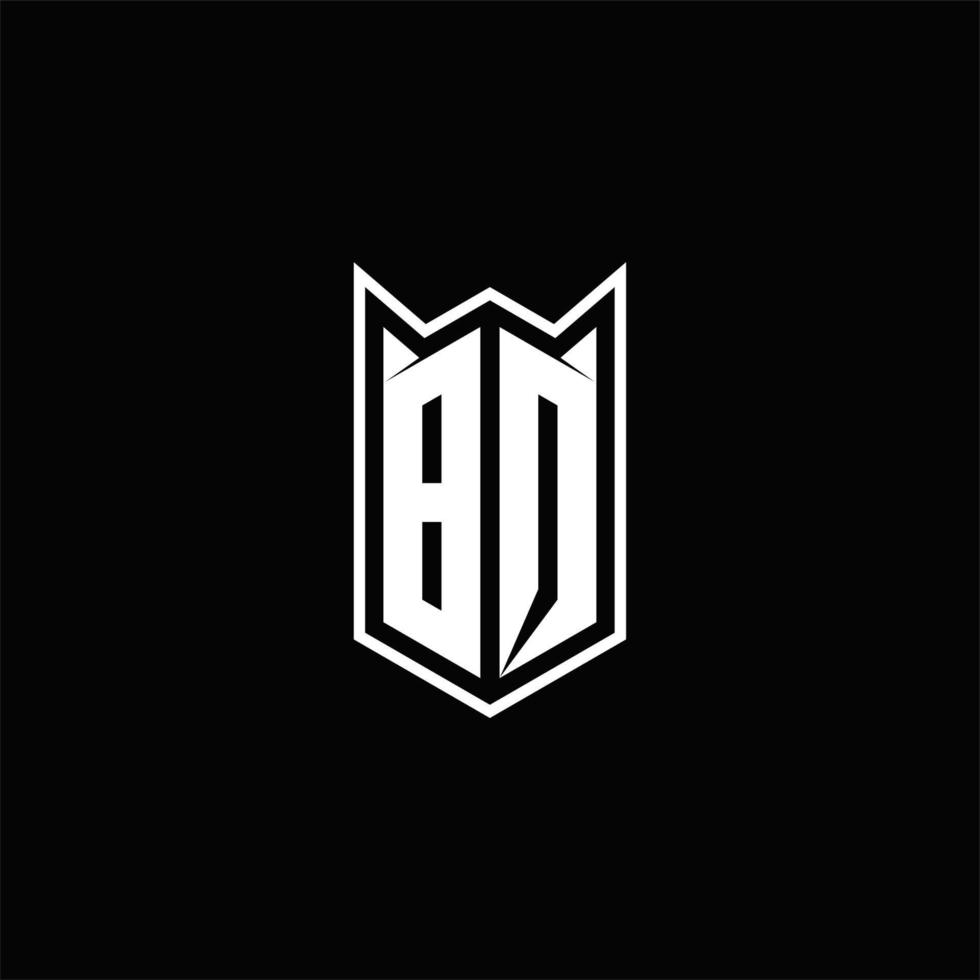 BQ Logo monogram with shield shape designs template vector