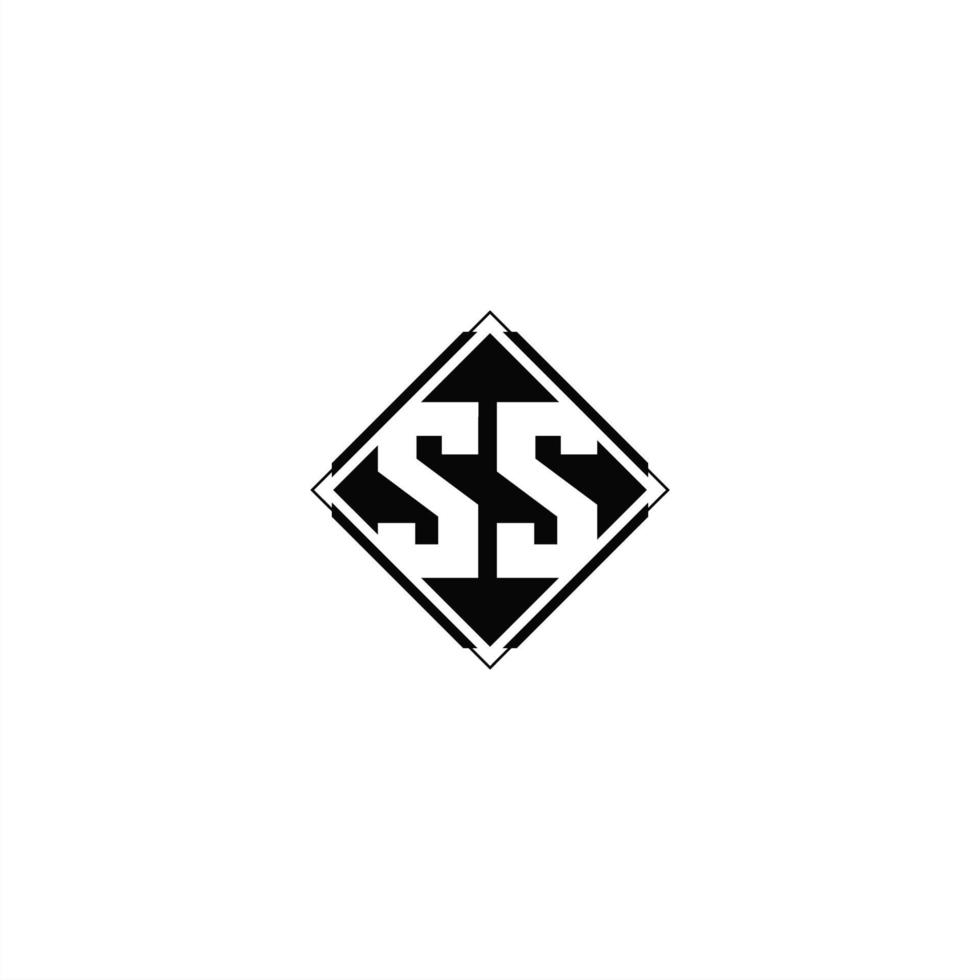 Monogram logo design with diamond square shape vector