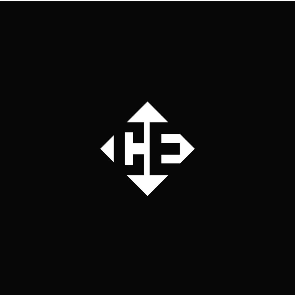 Monogram logo design with diamond square shape vector