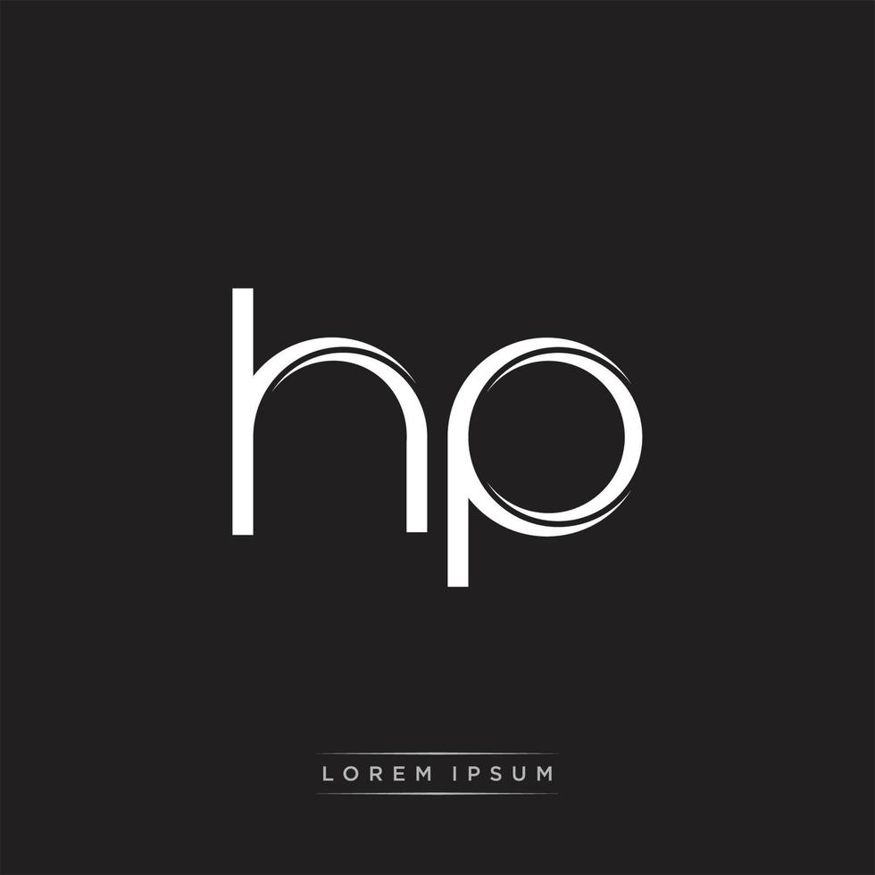 HP Initial Letter Split Lowercase Logo Modern Monogram Template Isolated on Black White vector