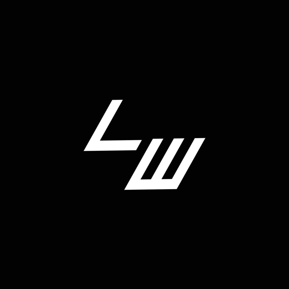 lw logo monograma con arriba a abajo estilo moderno diseño modelo vector