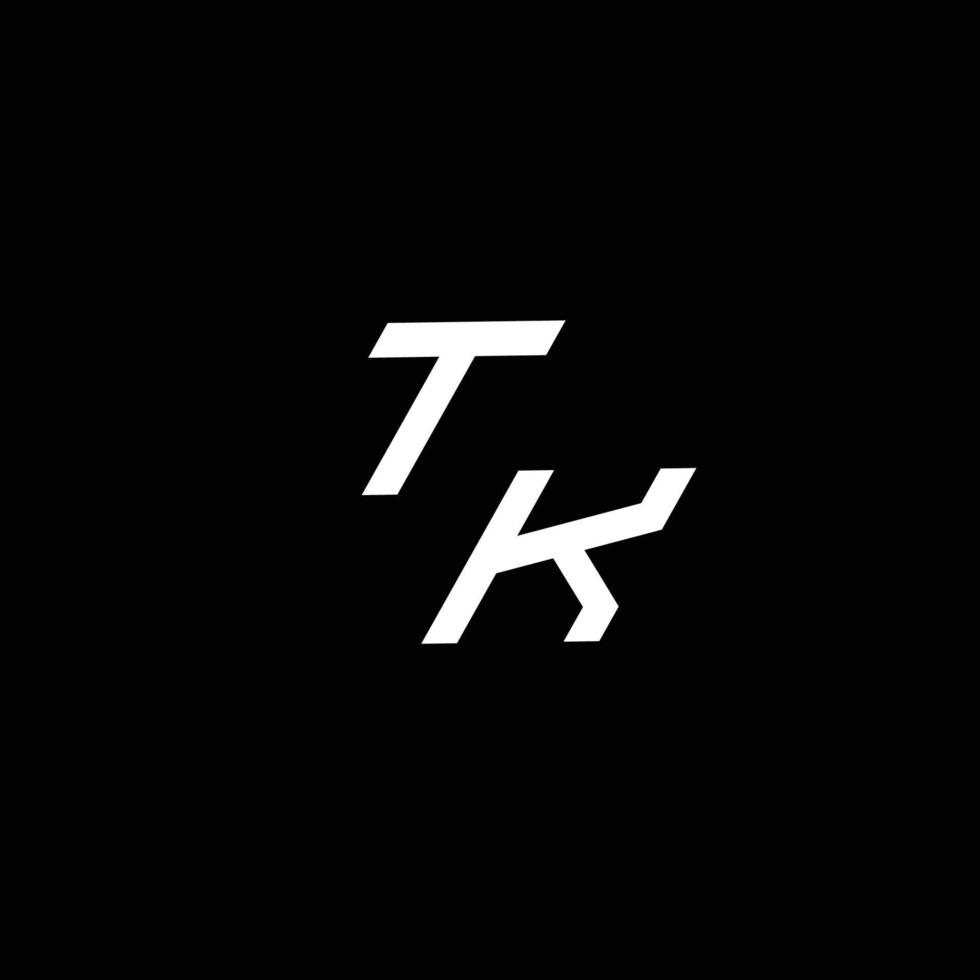 tk logo monograma con arriba a abajo estilo moderno diseño modelo vector