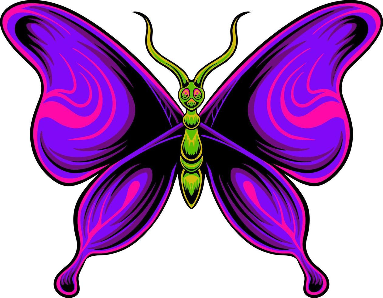 hermosa mariposa vector diseño para elementos, color editable