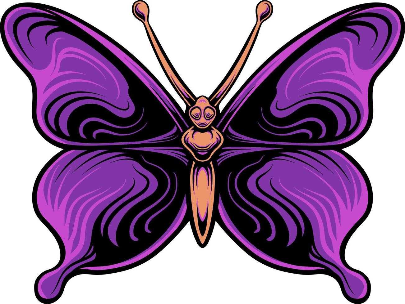 hermosa mariposa vector diseño para elementos, color editable