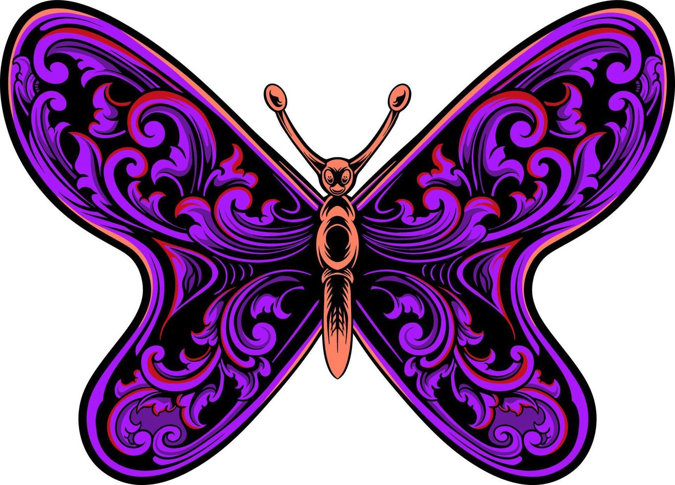 beautiful butterfly vector design for elements, color editable