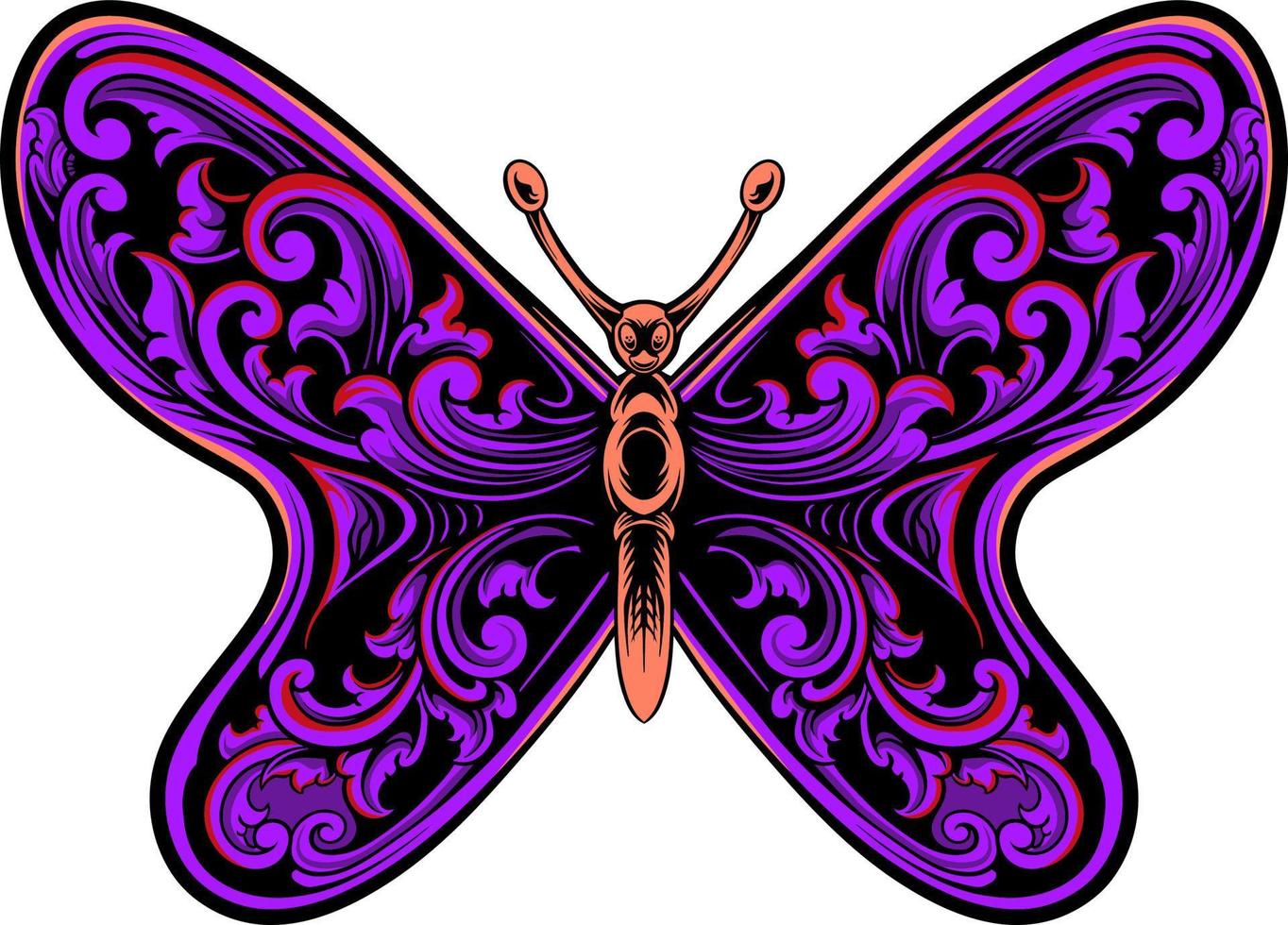 hermosa mariposa vector diseño para elementos, color editable