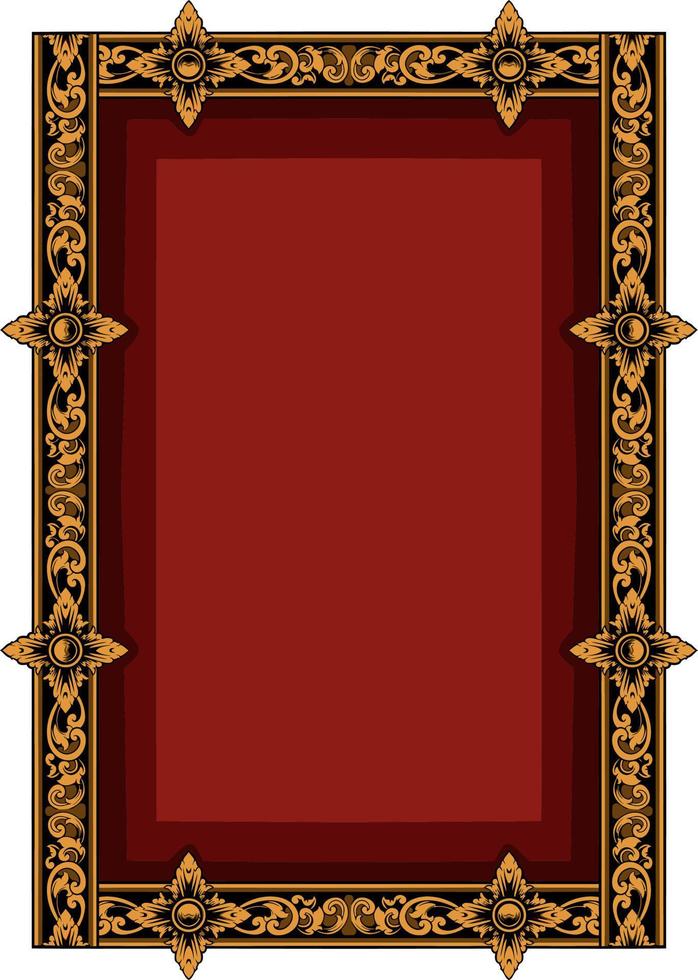 classic style frame vector design with fancy carved ornament