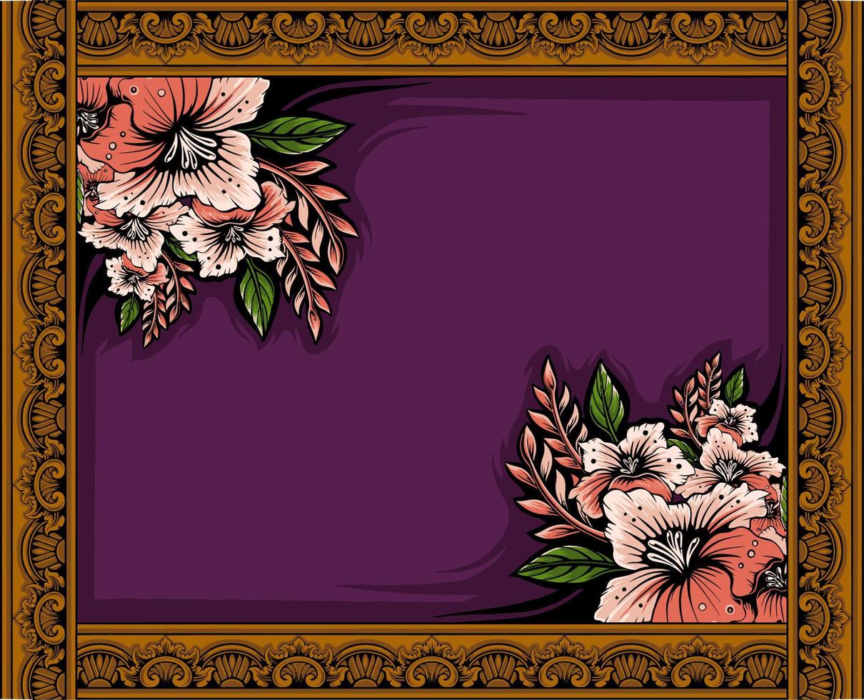 classic style frame vector design with fancy carved ornament