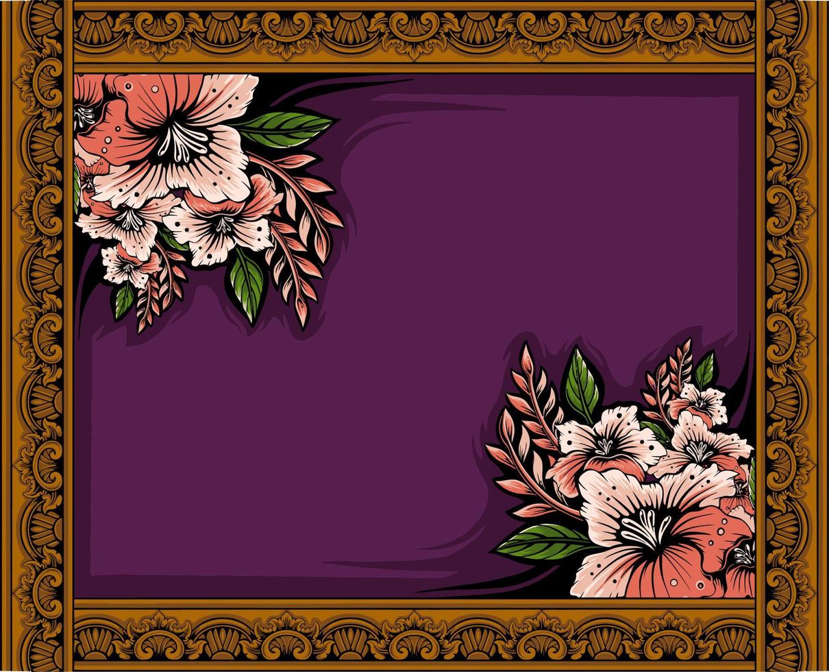 classic style frame vector design with fancy carved ornament