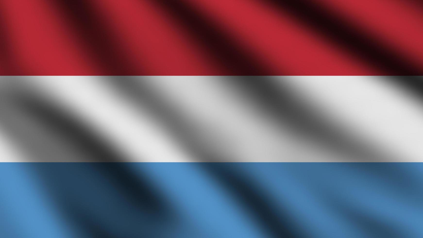 Luxembourg flag waving in the wind with 3d style background photo
