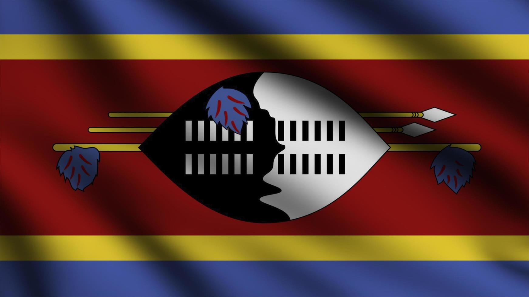 Swaziland flag waving in the wind with 3d style background photo