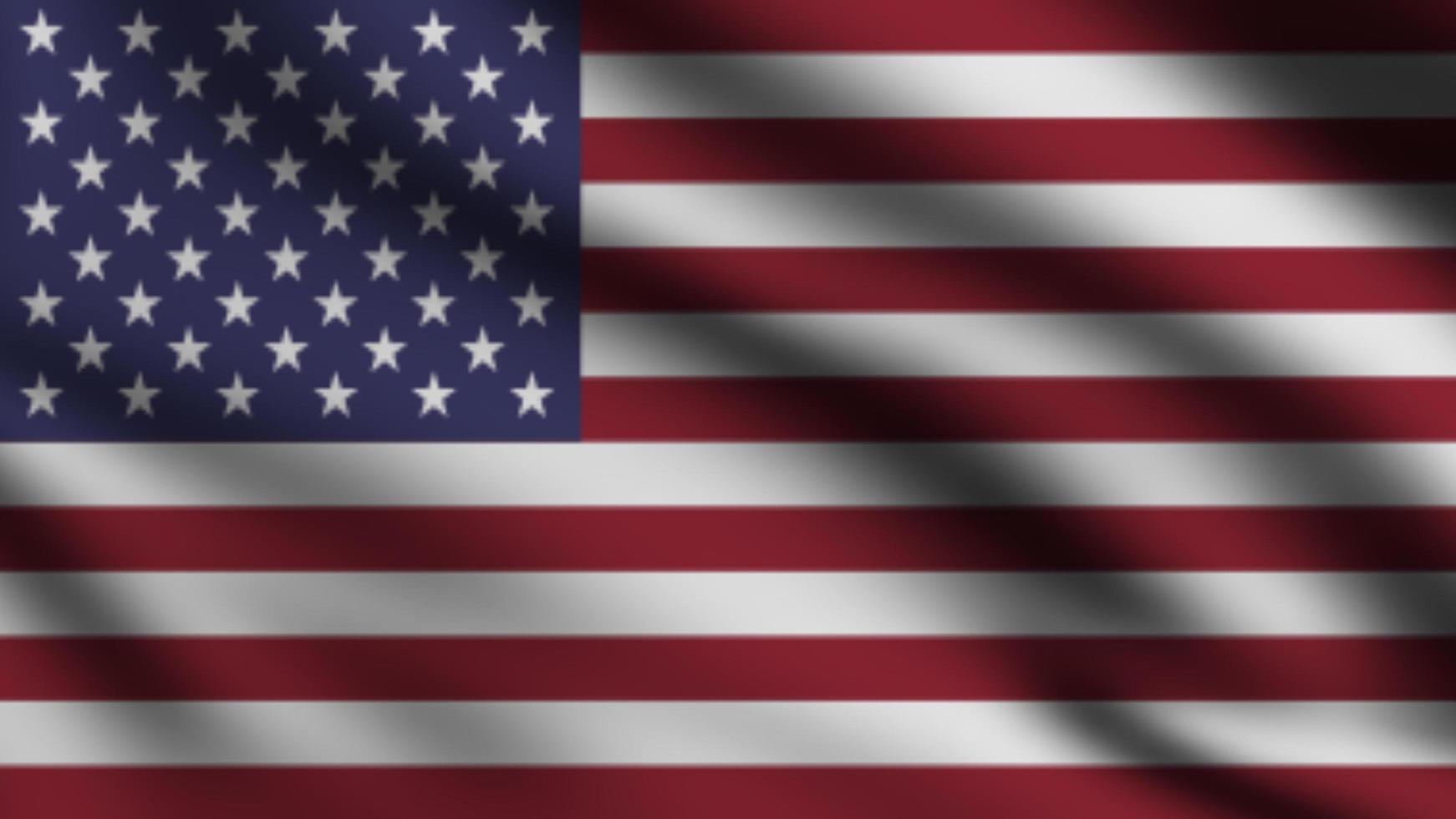 United State flag waving in the wind with 3d style background photo