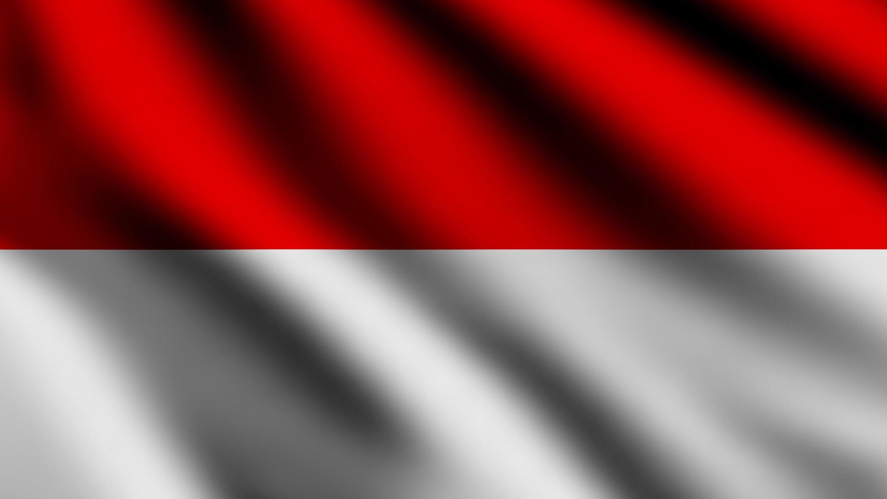 Indonesia flag waving in the wind with 3d style background photo