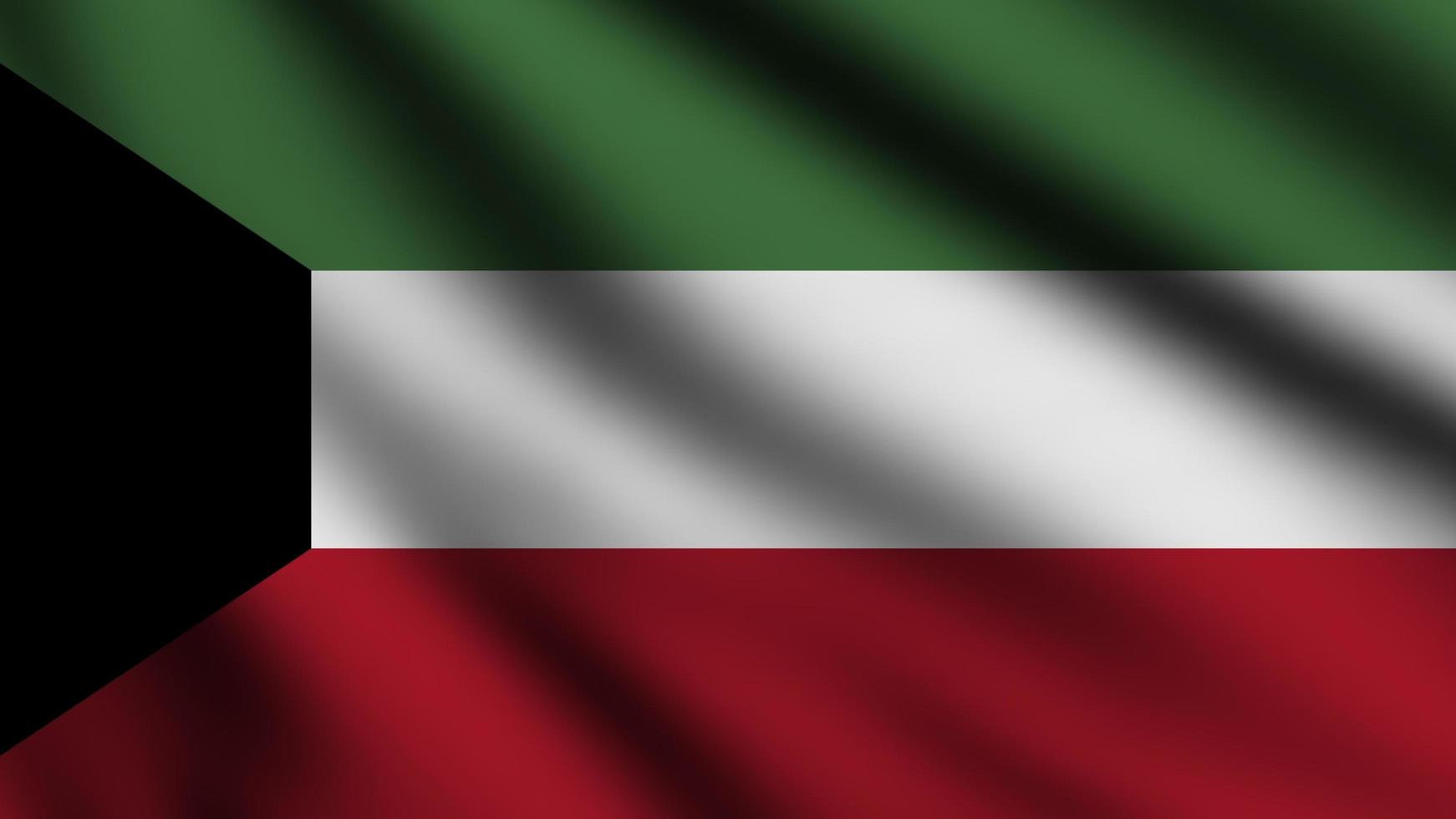 Kuwait flag waving in the wind with 3d style background photo