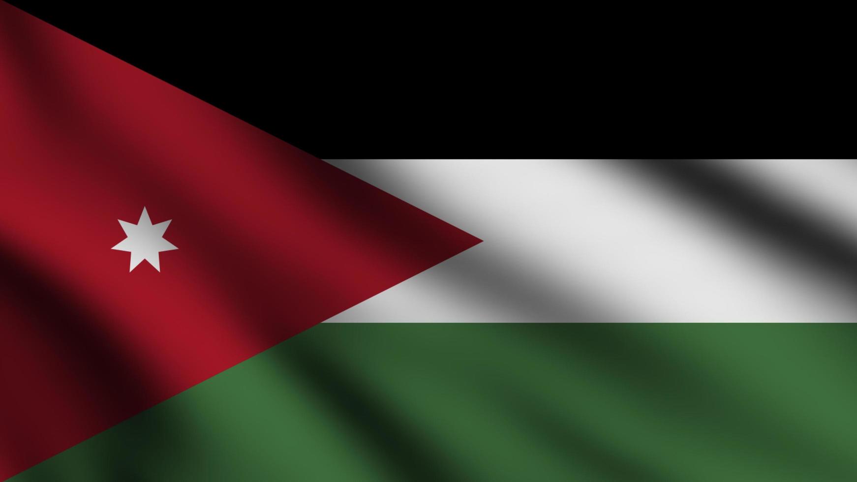 Jordan flag waving in the wind with 3d style background photo