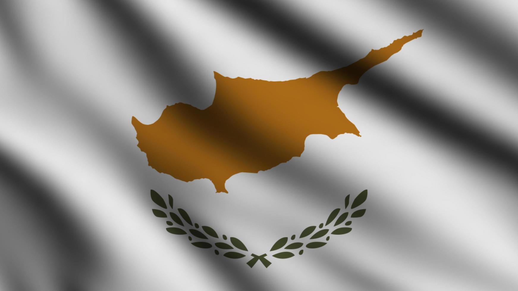 Cyprus flag waving in the wind with 3d style background photo