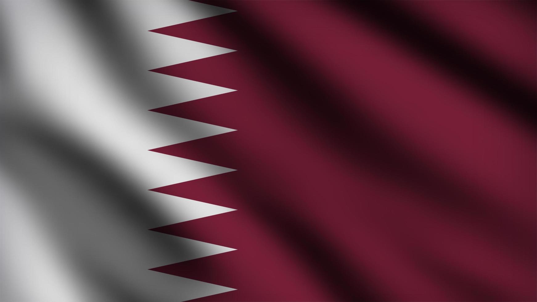 Qatar flag blowing in the wind. Full page flying flag. 3d illustration photo