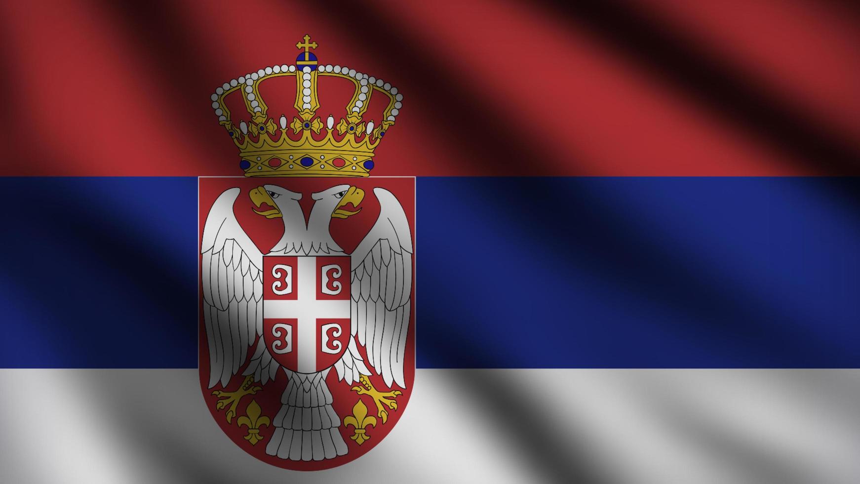 Serbia flag blowing in the wind. Full page flying flag. 3d illustration photo