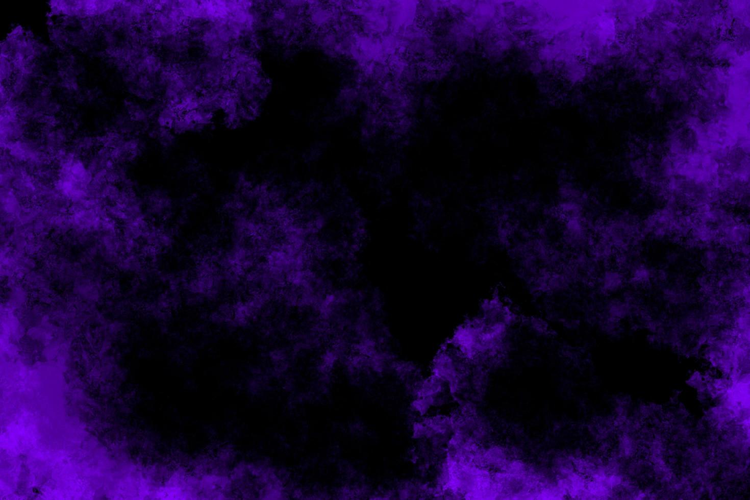 Dark Purple watercolor texture on black background photo