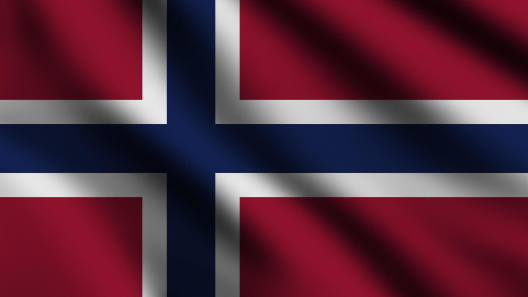 bandera de noruega ondeando en el viento con fondo de estilo 3d foto