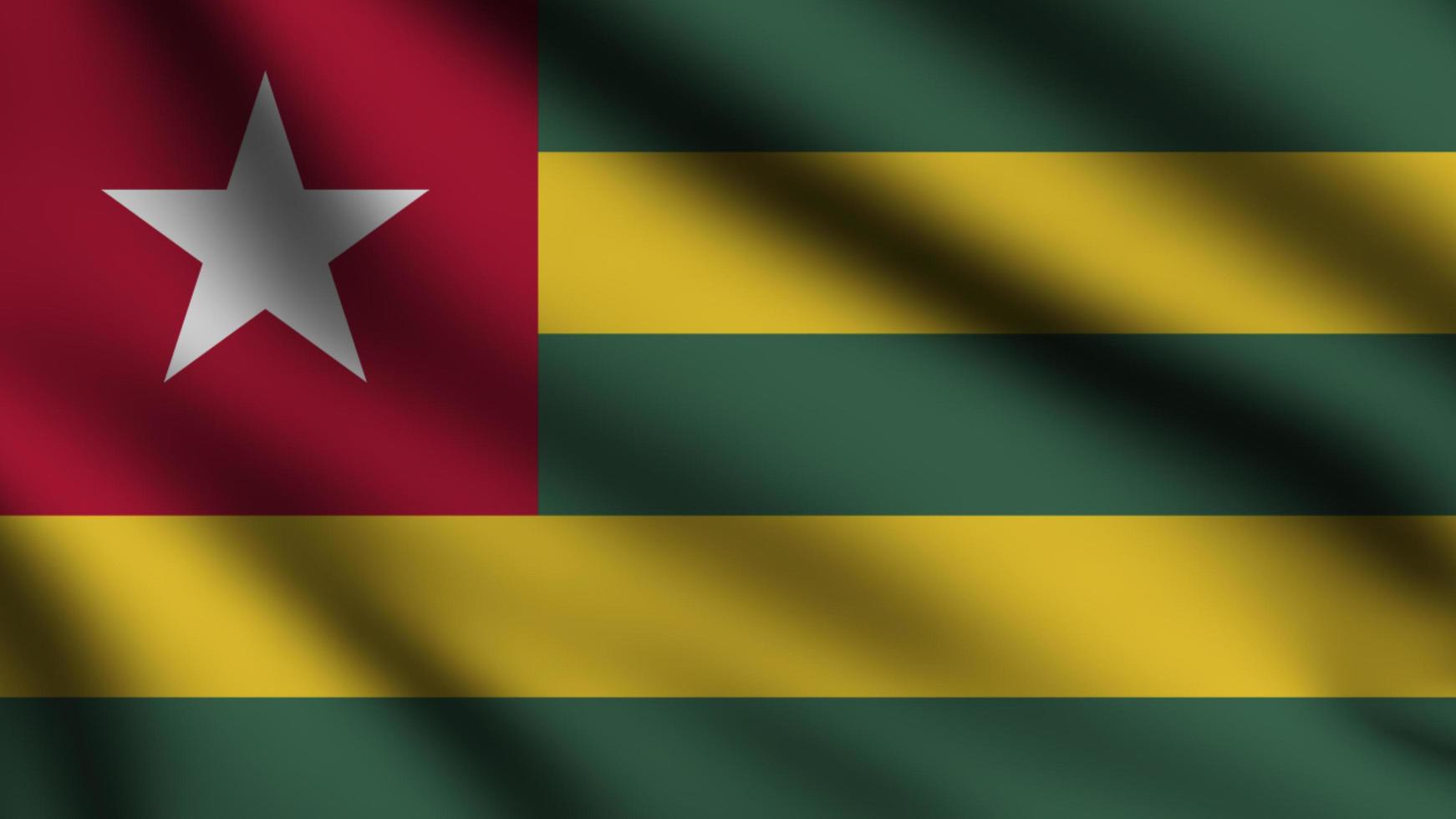 Togo flag waving in the wind with 3d style background photo