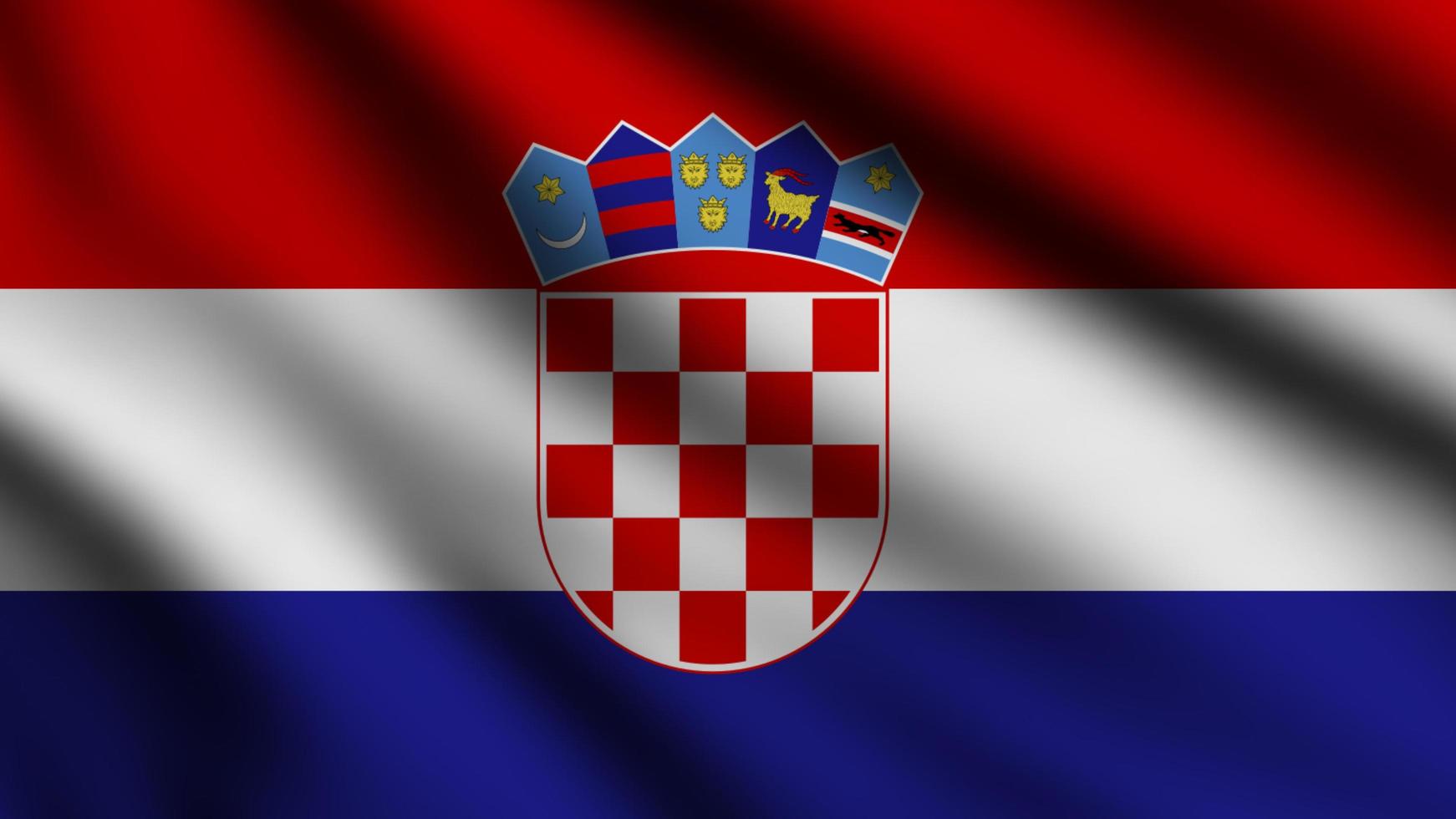 Croatia flag blowing in the wind. Full page Croatiaflag waving in the wind with 3d style background photo