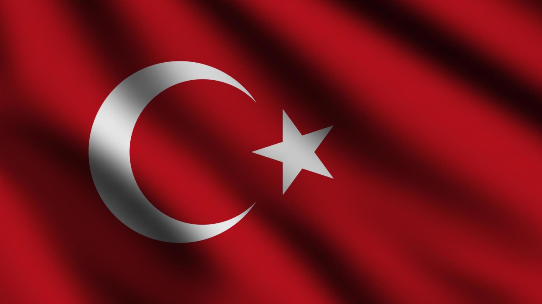 Turkey  flag blowing in the wind. Full page flying flag. 3d illustration photo