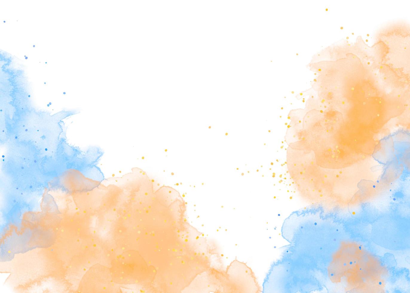 Hand painted watercolor background with sky and clouds shape photo