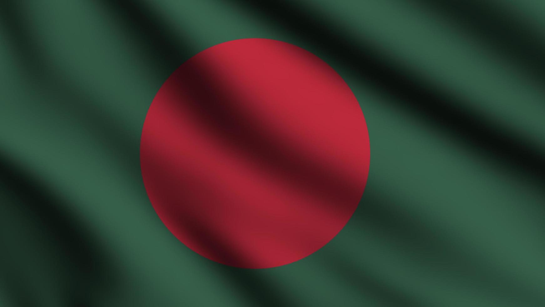 Bangladesh flag waving in the wind with 3d style background photo