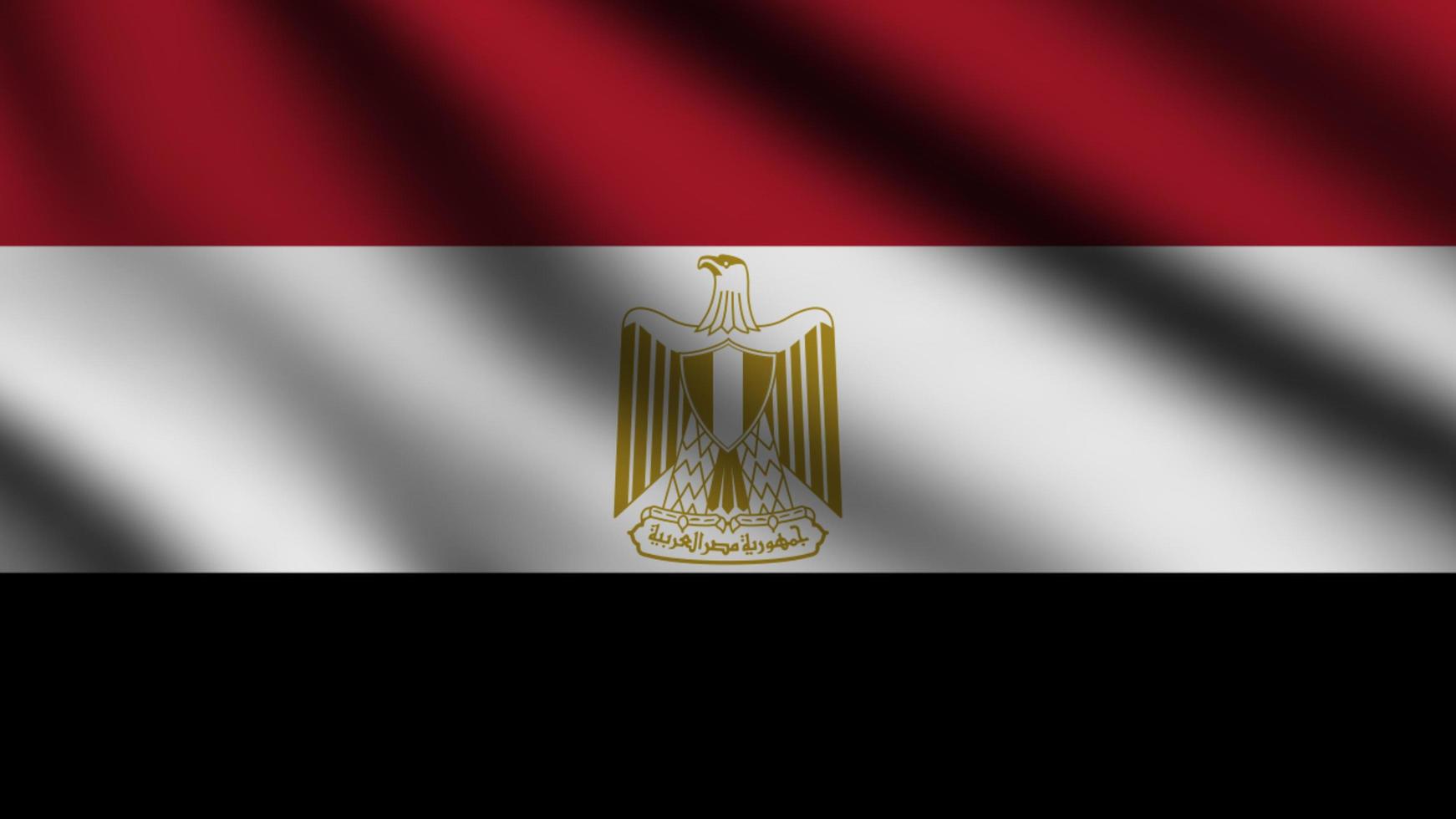 Egypt flag blowing in the wind. Full page flying flag. 3d illustration photo