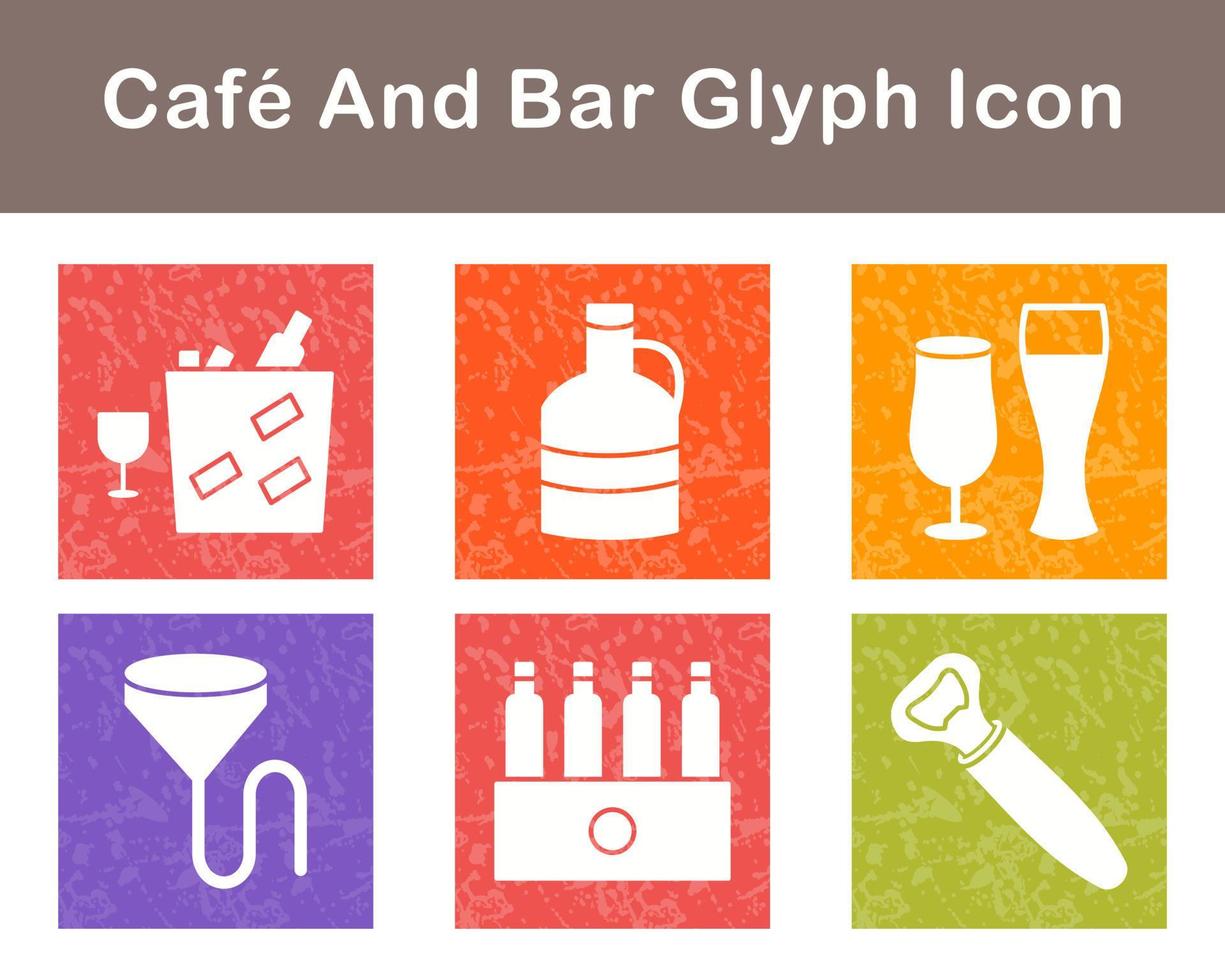café y bar vector icono conjunto