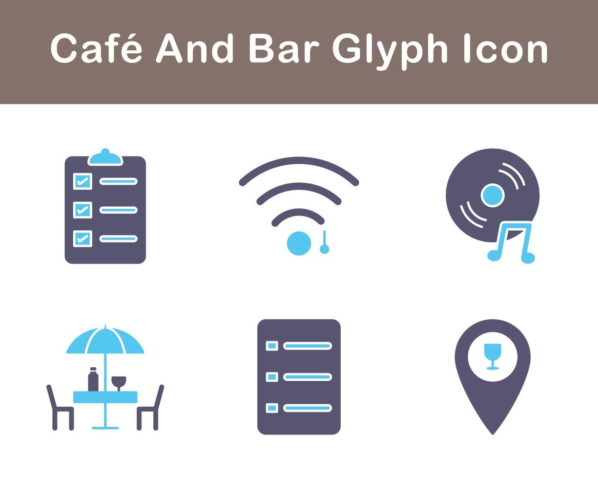 café y bar vector icono conjunto