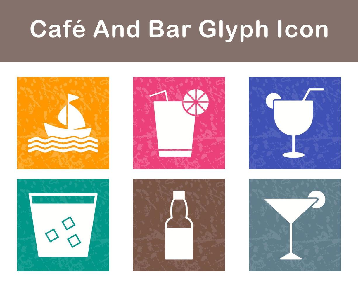 café y bar vector icono conjunto