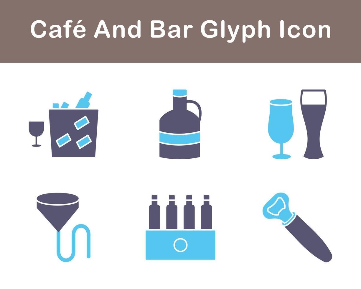 café y bar vector icono conjunto