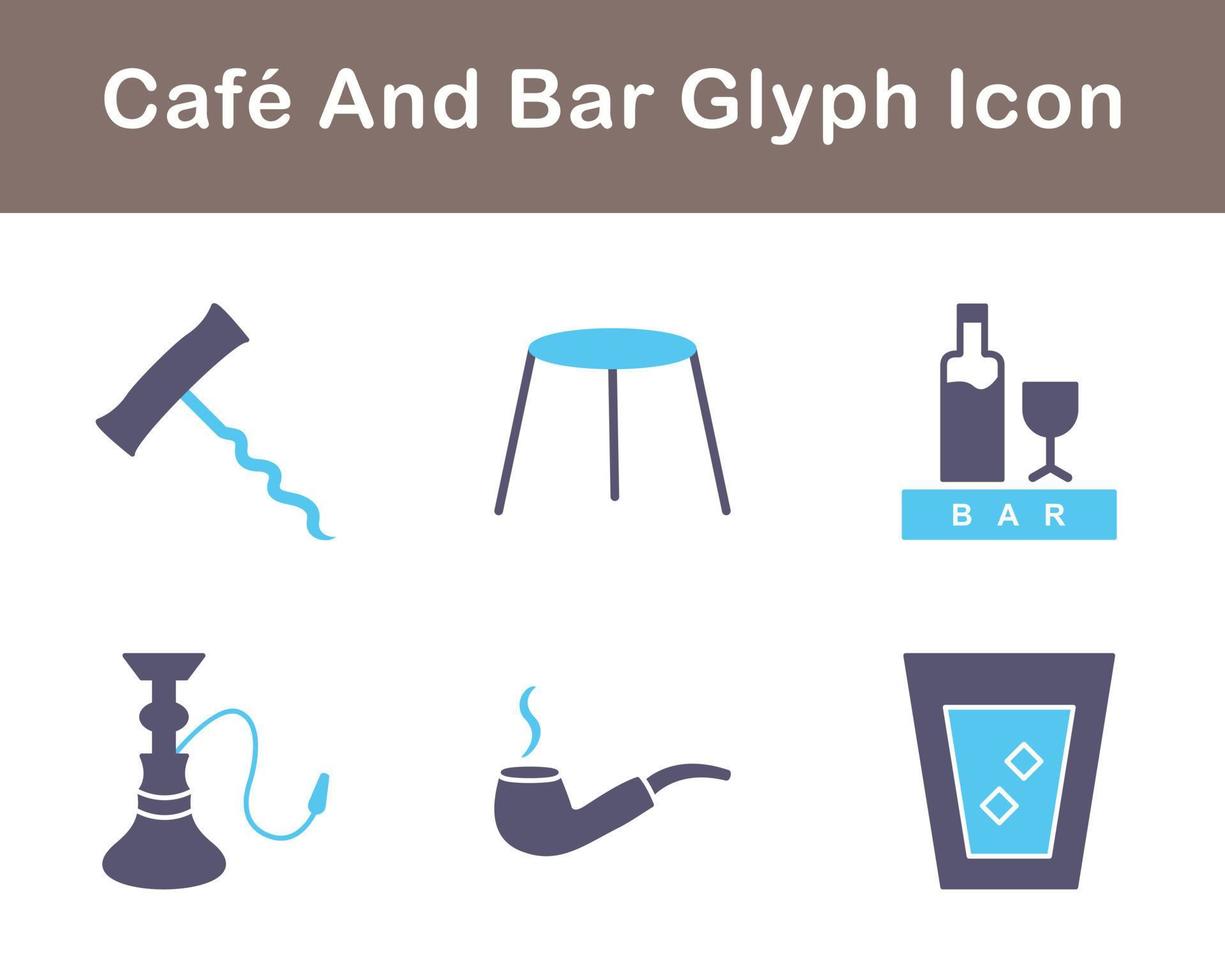 café y bar vector icono conjunto