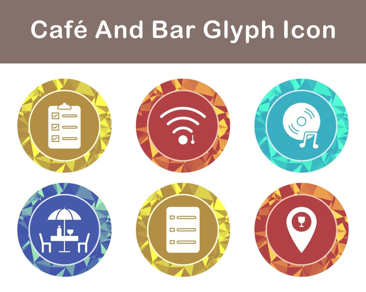 café y bar vector icono conjunto