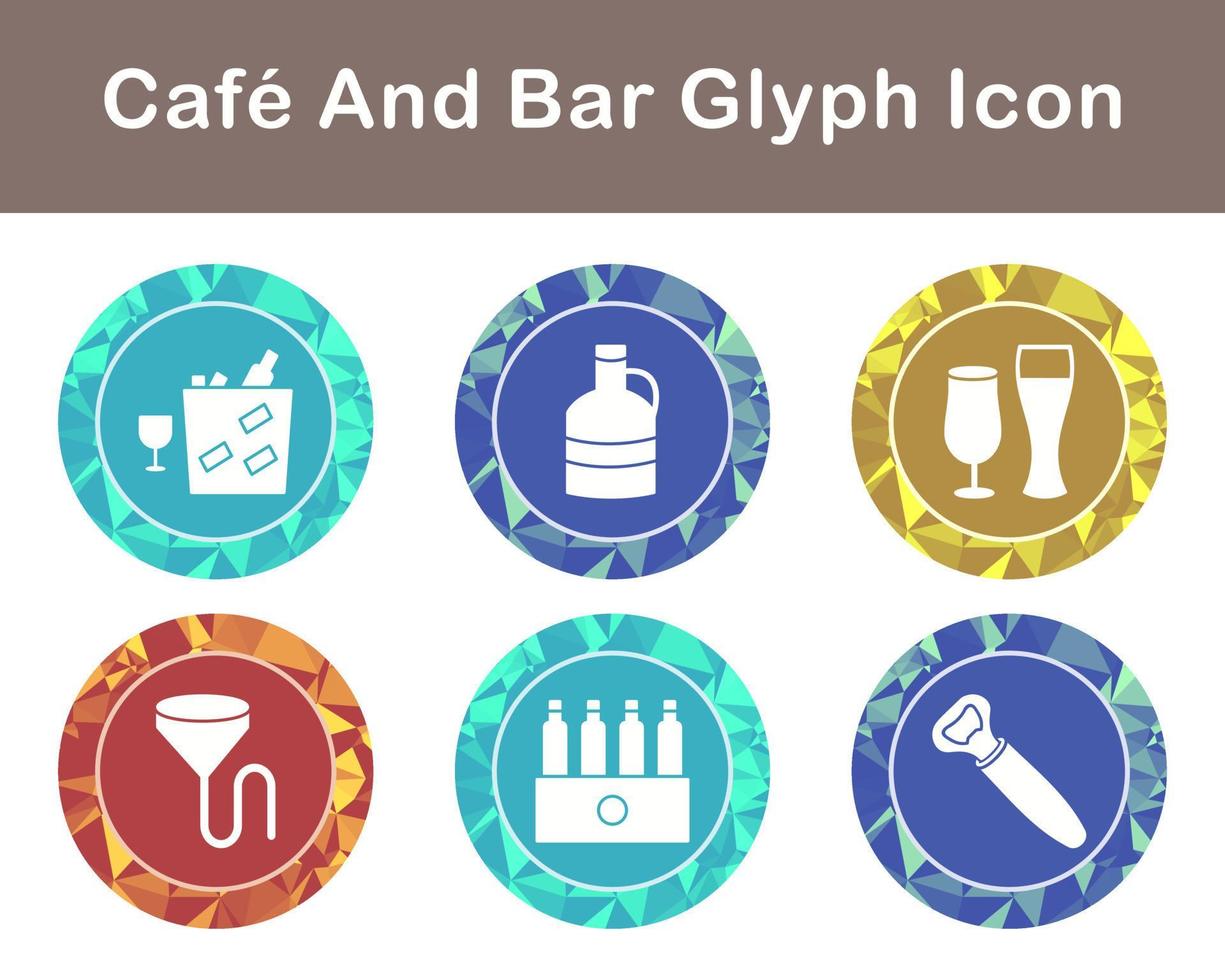 café y bar vector icono conjunto