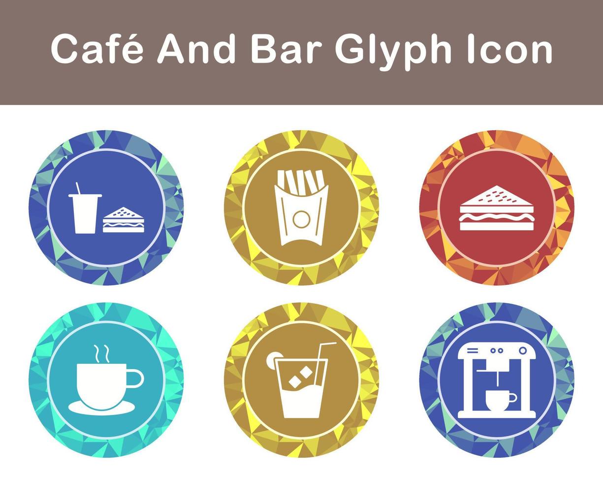 café y bar vector icono conjunto