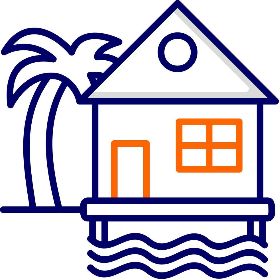 playa casa vector icono