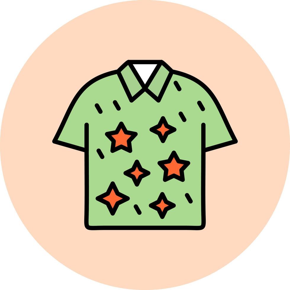 icono de vector de camisa hawaiana