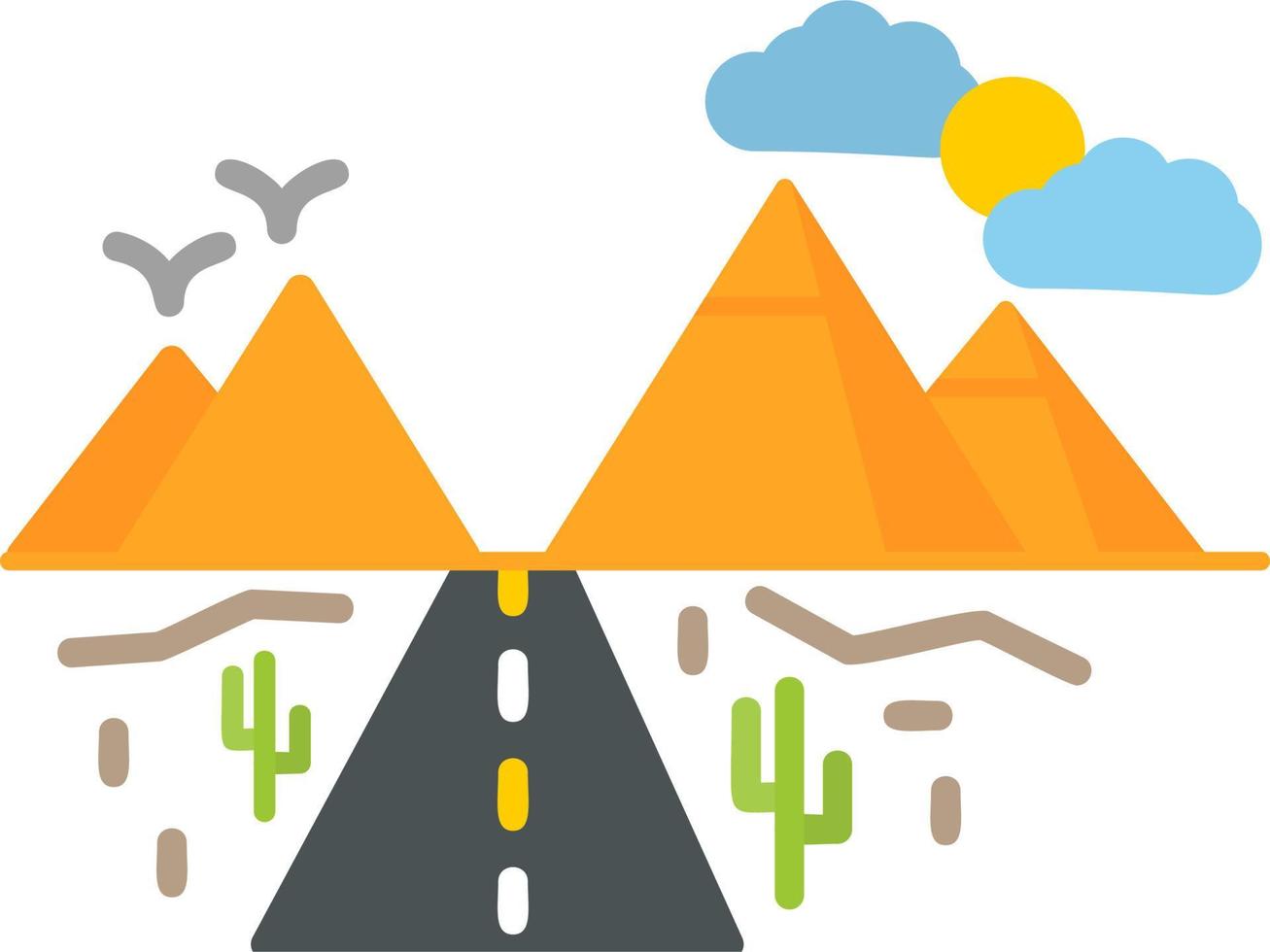 Desert Road Vector Icon
